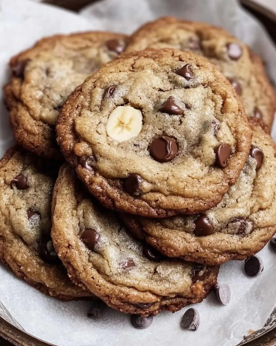 Banana Bread Chocolate Chip Cookies – Soft, Chewy & Perfectly Sweet