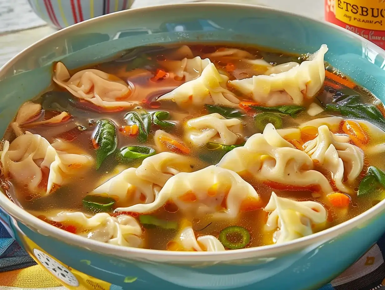 Dumpling soup recipe for a cozy meal at home.