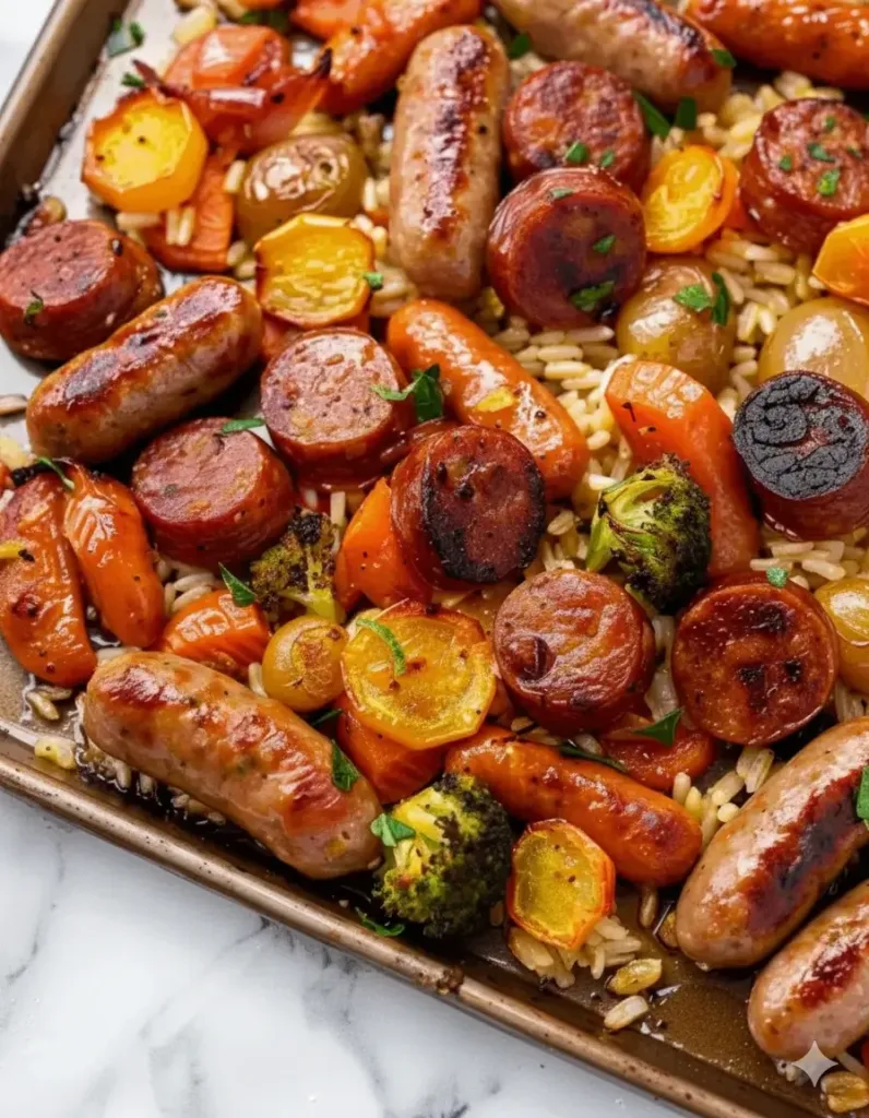 One-Pan Dinners Made Simple — Save Time, Save Money, Eat Well 3 Sheet-Pan Honey Mustard Sausage Bake